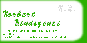 norbert mindszenti business card